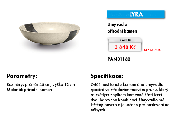 LYRA - umyvadlo 450x120 mm